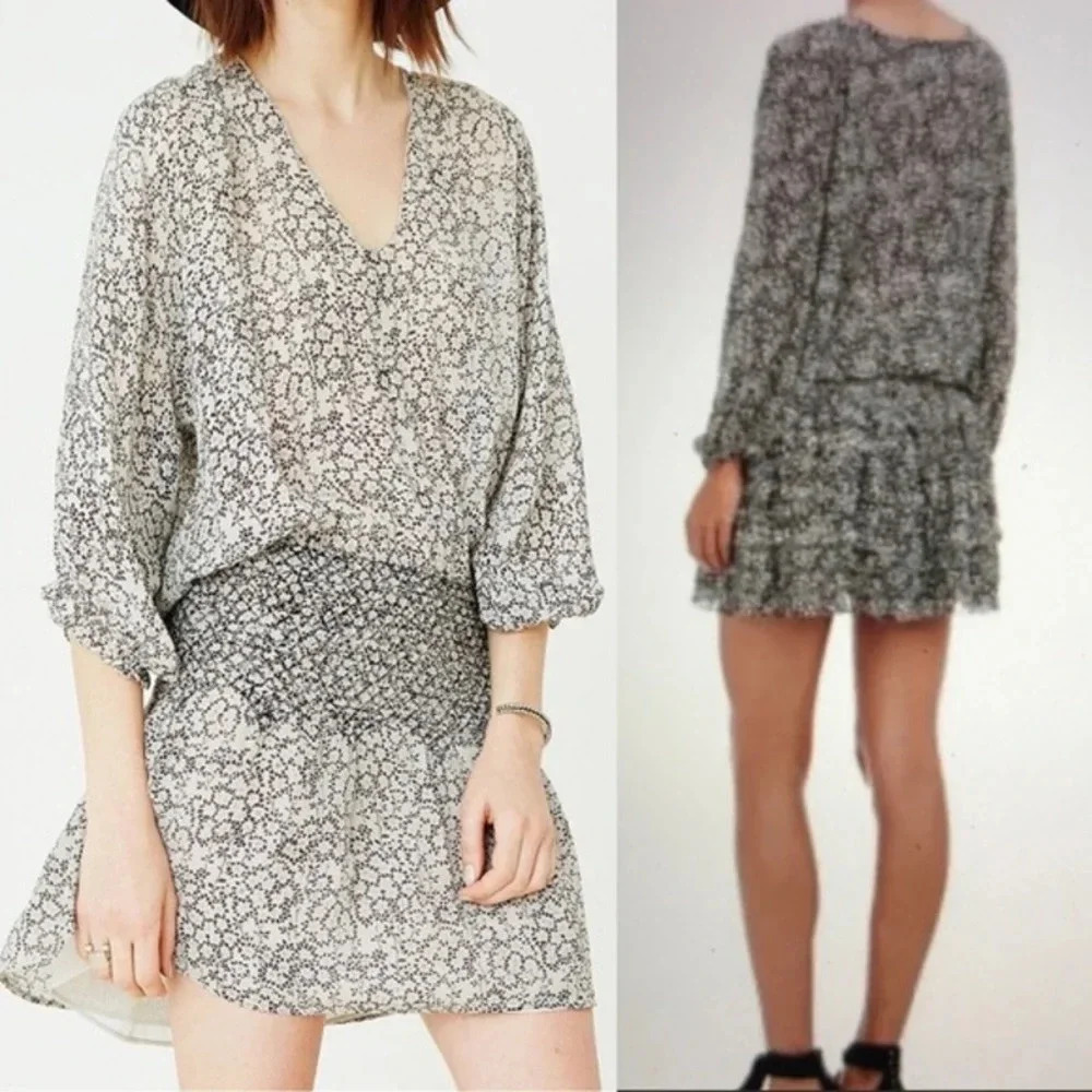 Ulla Johnson Samira Smocked Waist Dress Dove Size 0 - Picture 1 of 6